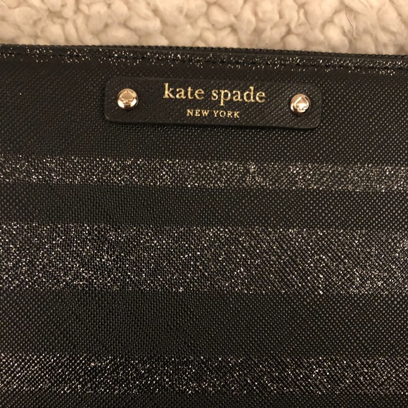 KATE SPADE Haven Lane Neda Blk Glitter Zip Wallet - Picture 2 of 8